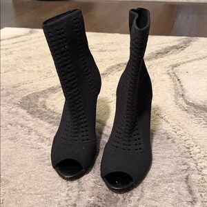 Charles By Charles David Black Peep-Toe Booties